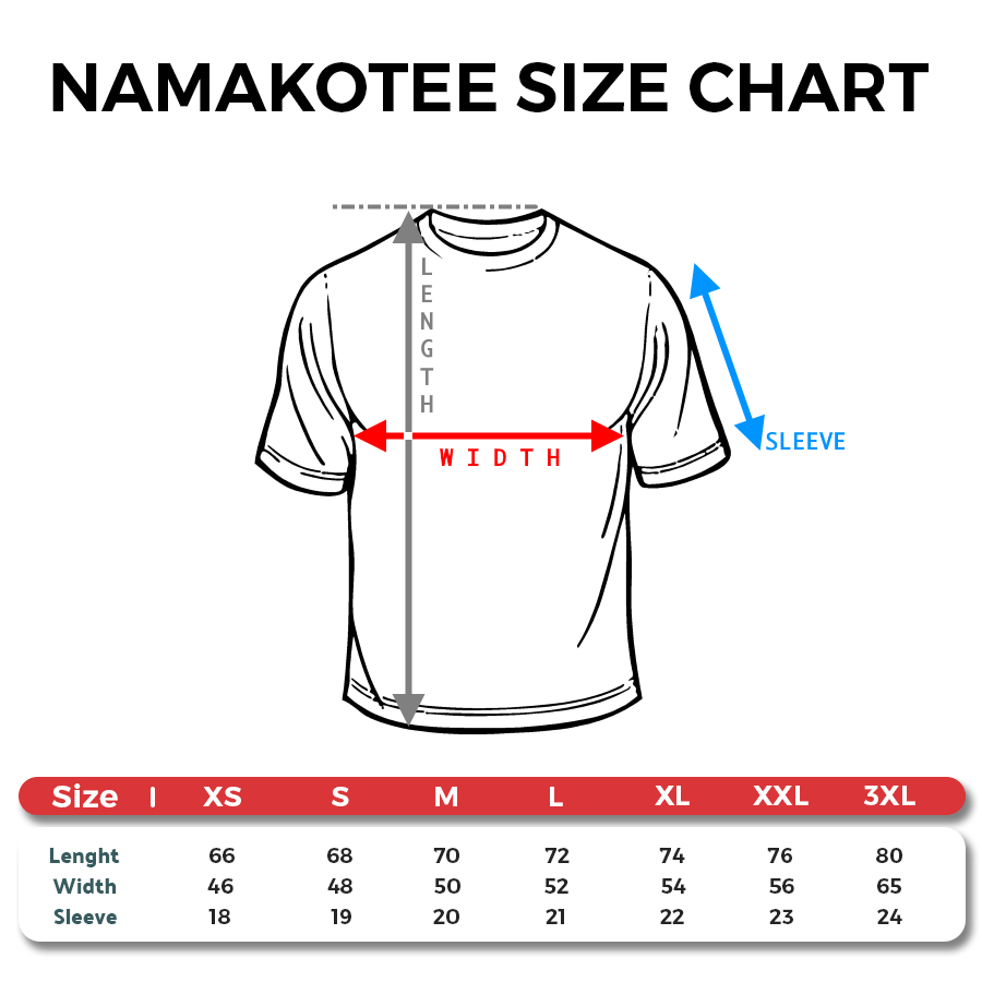 Size Chart Original&Frameless - Namako Tee